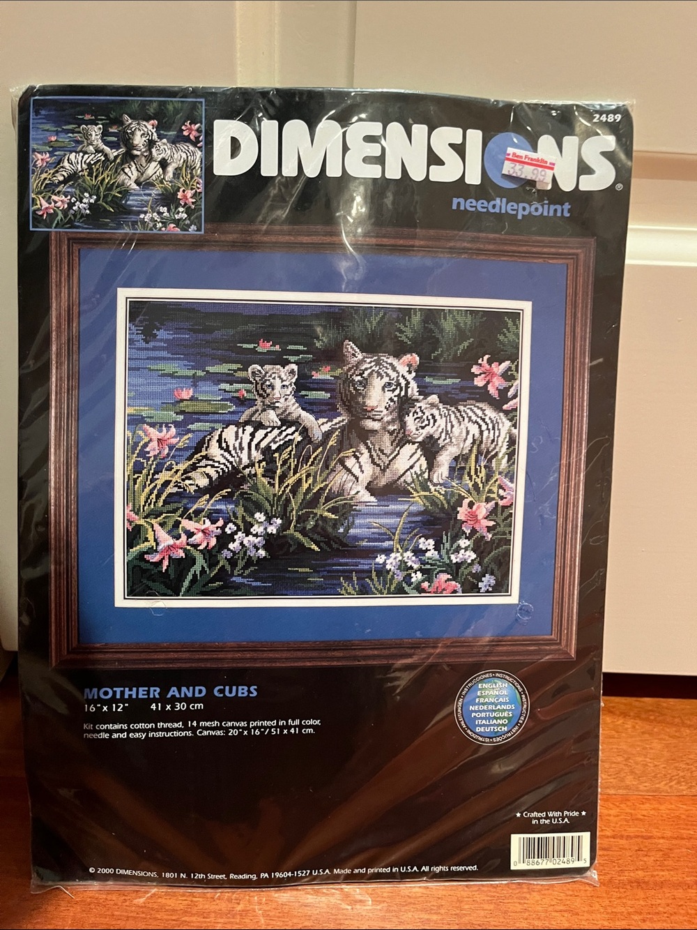 Vintage Dimensions Needlepoint "Mother and Cubs" - NWT From 2000